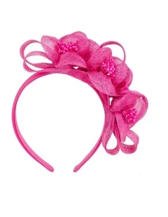 Fuchsia Floral Sinamay Headband by Max Alexander MA1029F