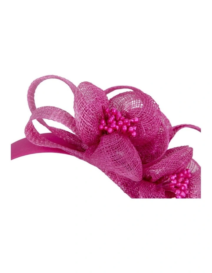 Fuchsia Floral Sinamay Headband by Max Alexander MA1029F image 2