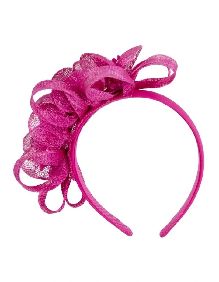 Fuchsia Floral Sinamay Headband by Max Alexander MA1029F image 3