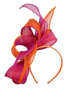Fuchsia & Orange Two-Tone Sinamay Fascinator by Max Alexander MA1017FOR