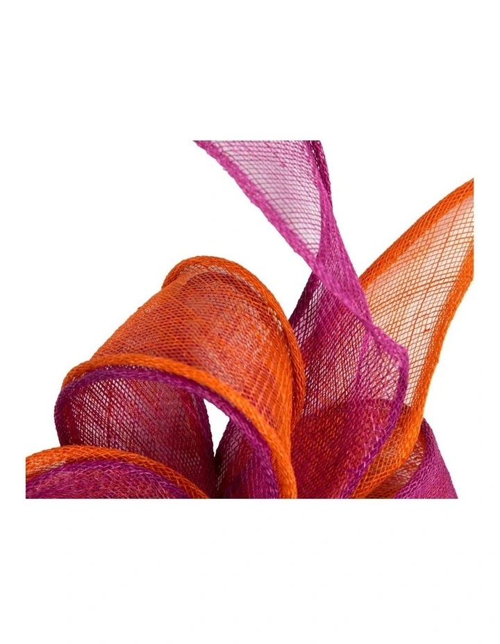 Fuchsia & Orange Two-Tone Sinamay Fascinator by Max Alexander MA1017FOR image 2