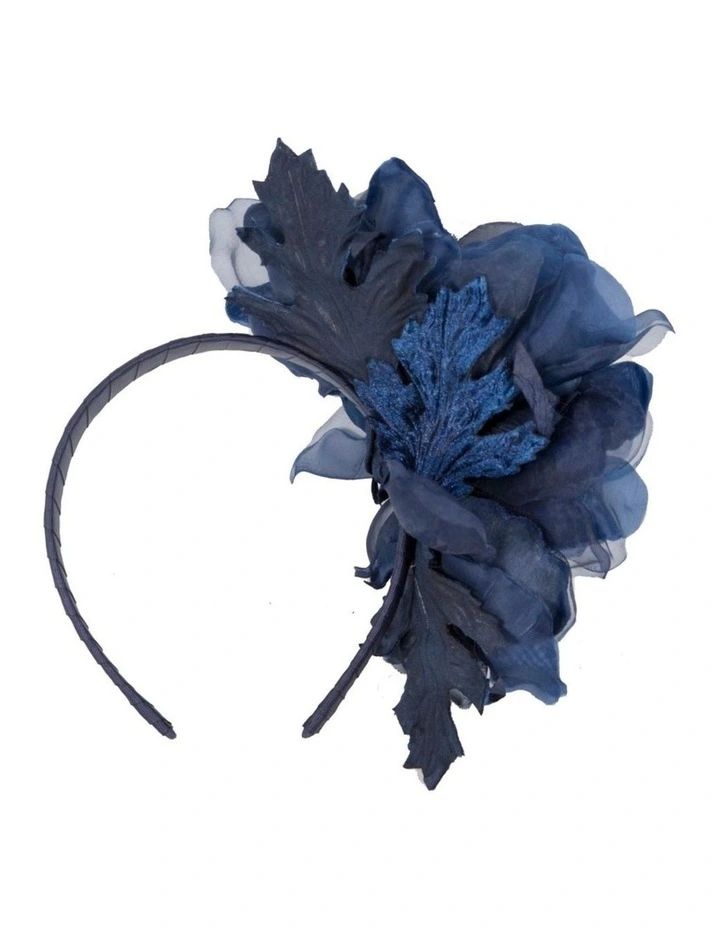 Navy flower fascinator by Fillies Collection F653 F653N image 3