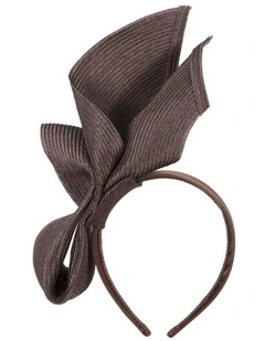 Chocolate Sculptural Fascinator Headband by Max Alexander MA1022BR