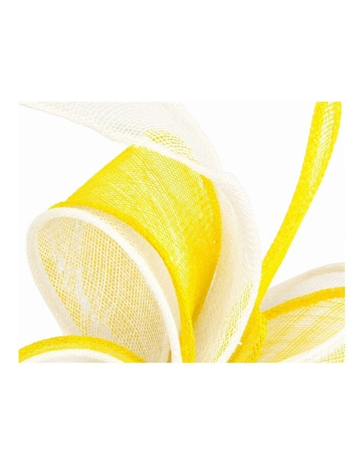 Yellow & White Two-Tone Sinamay Fascinator by Max Alexander MA1017FYW image 2