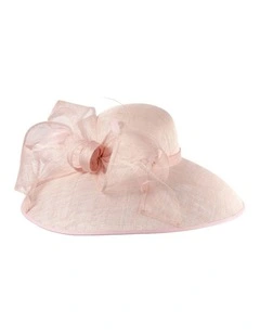 Large light pink sinamay fashion hat by Max Alexander MA988LPI