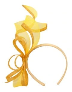 Petite Yellow Sinamay Fascinator by Max Alexander MA1028Y