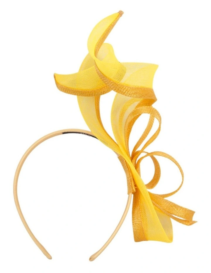 Petite Yellow Sinamay Fascinator by Max Alexander MA1028Y image 3