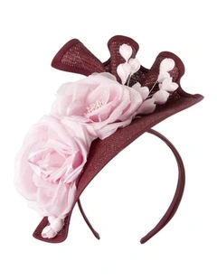 Wine & Pink racing fascinator by Fillies Collection S315WPI