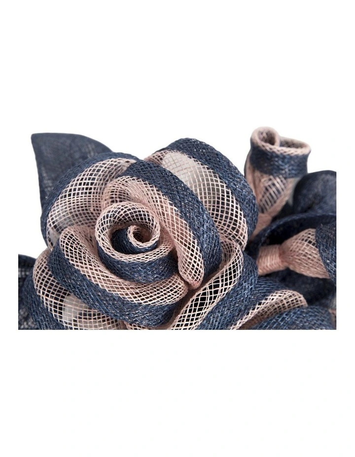Luxury Navy and Pink Sinamay Rose Fascinator by Max Alexander MA1000NPI image 2