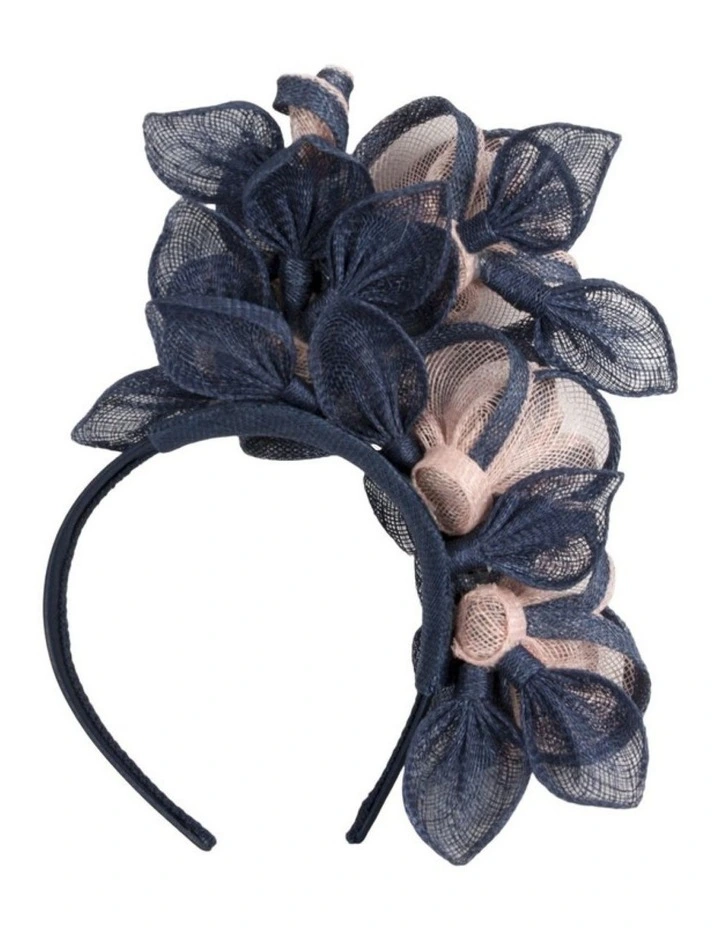 Luxury Navy and Pink Sinamay Rose Fascinator by Max Alexander MA1000NPI image 3