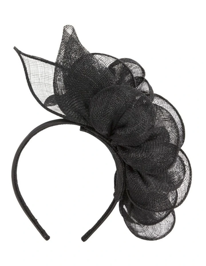 Large black sinamay  flower fascinator by Max Alexander MA1007B image 3