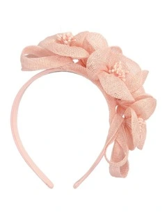 Coral Floral Sinamay Headband by Max Alexander MA1029CR