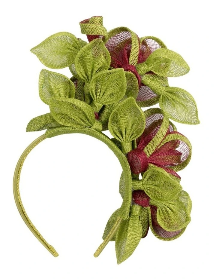 Luxury Lime and Wine Sinamay Rose Fascinator by Max Alexander MA1000LIW image 3