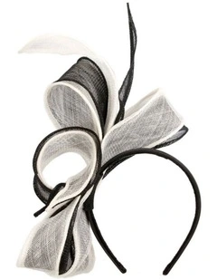 Black & White Two-Tone Sinamay Fascinator by Max Alexander MA1017BW