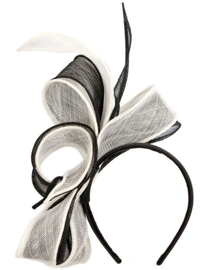 Black & White Two-Tone Sinamay Fascinator by Max Alexander MA1017BW image 1