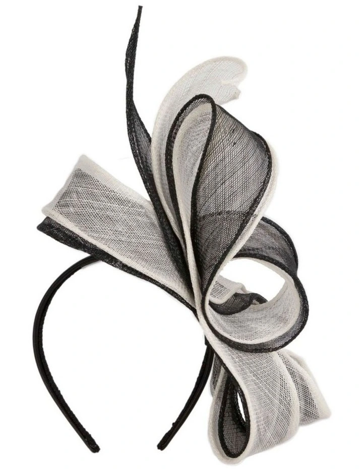 Black & White Two-Tone Sinamay Fascinator by Max Alexander MA1017BW image 3