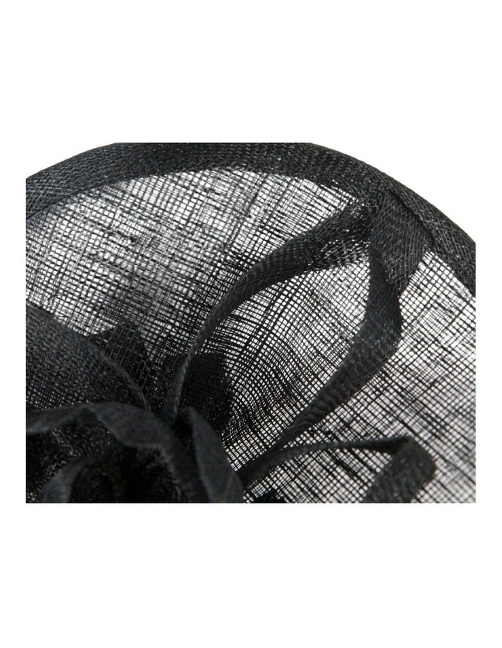 Black Sinamay Fascinator with Rose Detail by Max Alexander MA1015B image 2