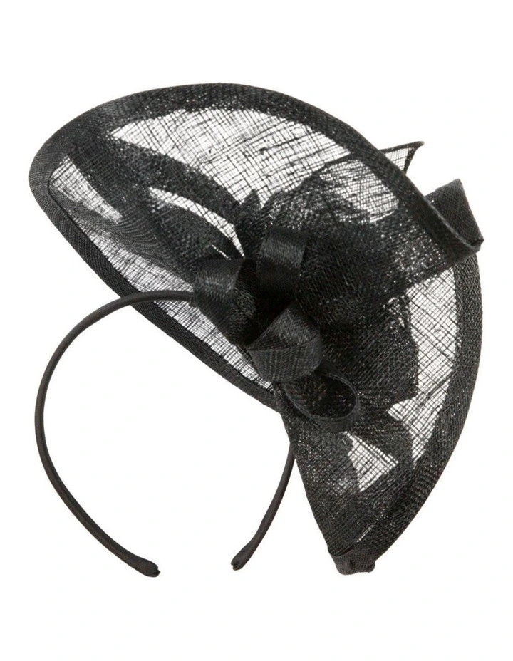 Black Sinamay Fascinator with Rose Detail by Max Alexander MA1015B image 3