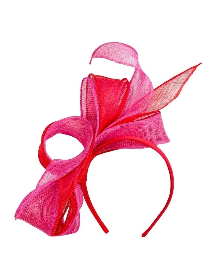 Red & Fuchsia Two-Tone Sinamay Fascinator by Max Alexander MA1017RF image 1
