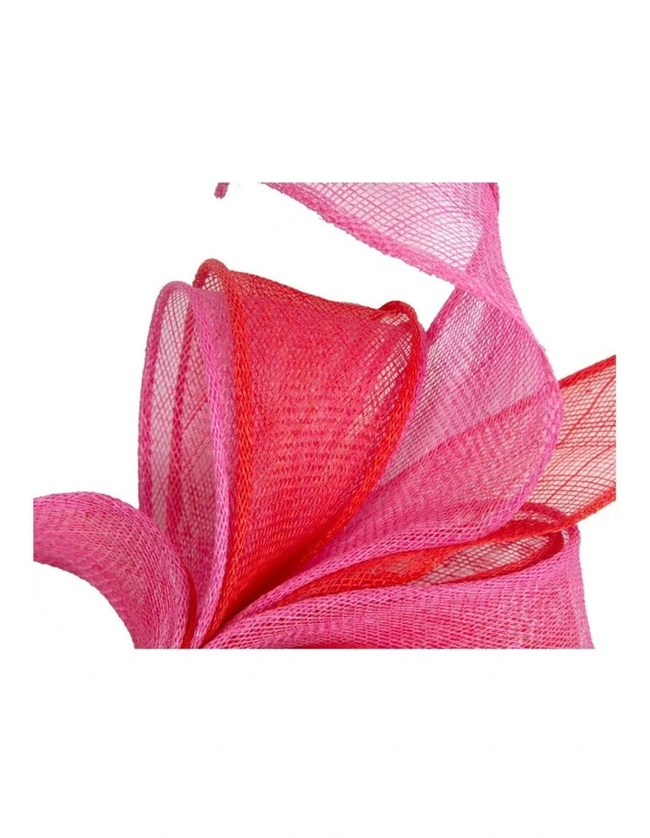 Red & Fuchsia Two-Tone Sinamay Fascinator by Max Alexander MA1017RF image 2