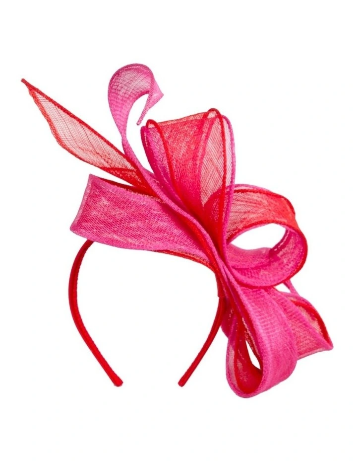 Red & Fuchsia Two-Tone Sinamay Fascinator by Max Alexander MA1017RF image 3