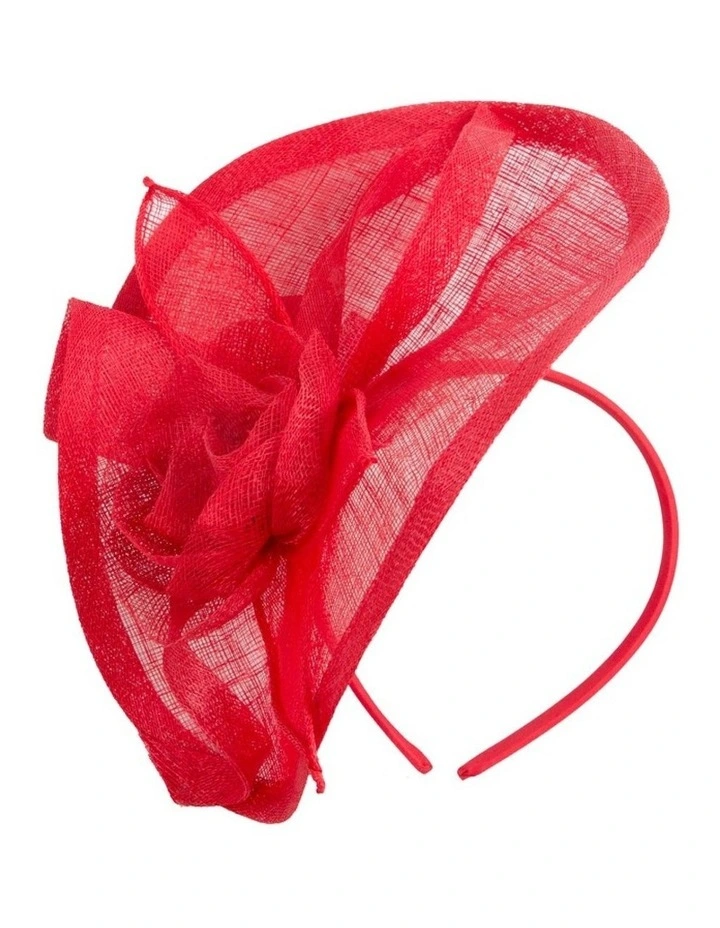 Red Sinamay Fascinator with Rose Detail by Max Alexander MA1015R image 1