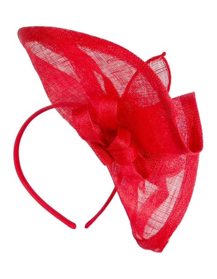 Red Sinamay Fascinator with Rose Detail by Max Alexander MA1015R image 3