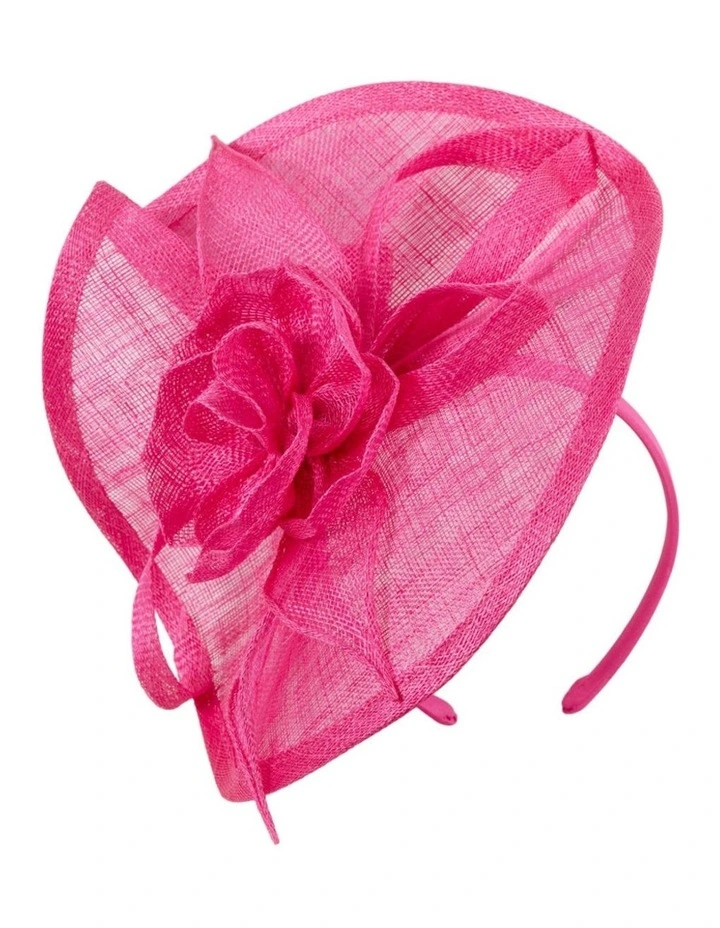 Fuchsia Sinamay Fascinator with Rose Detail by Max Alexander MA1015F image 1