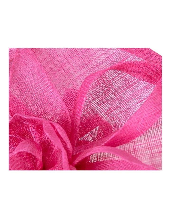 Fuchsia Sinamay Fascinator with Rose Detail by Max Alexander MA1015F image 2