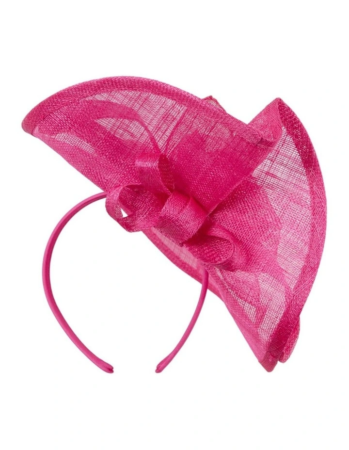 Fuchsia Sinamay Fascinator with Rose Detail by Max Alexander MA1015F image 3