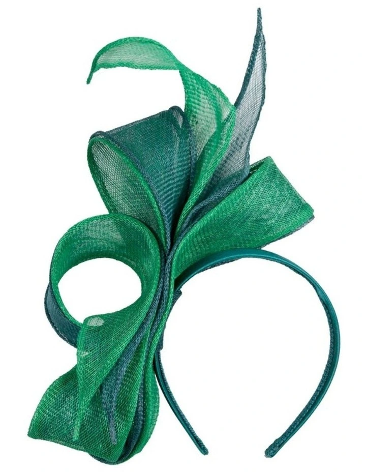 Teal & Green Two-Tone Sinamay Fascinator by Max Alexander MA1017TEG image 1