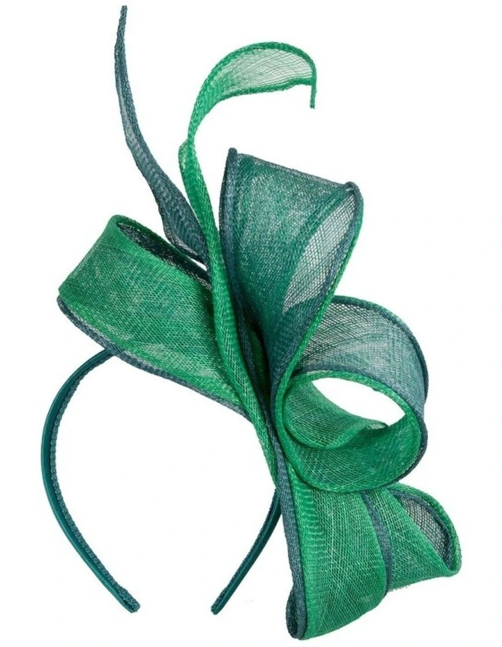Teal & Green Two-Tone Sinamay Fascinator by Max Alexander MA1017TEG image 3