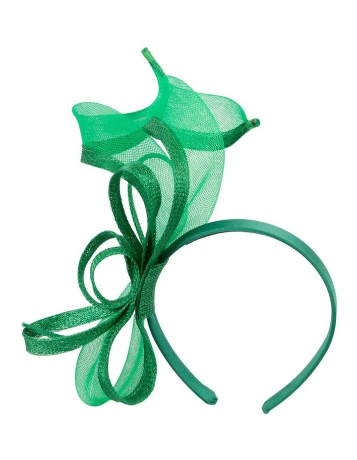 Petite Green Sinamay Fascinator by Max Alexander MA1028GRN image 1