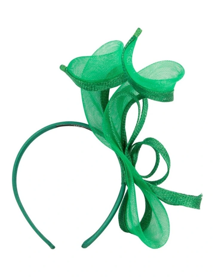 Petite Green Sinamay Fascinator by Max Alexander MA1028GRN image 3