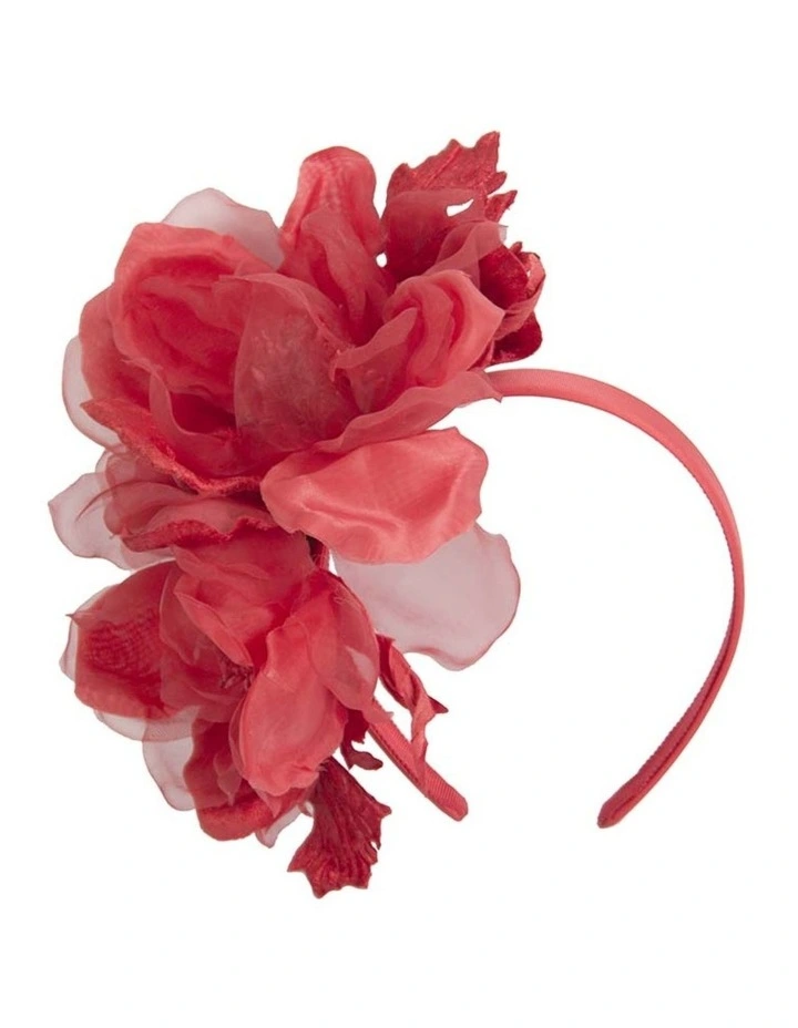 Red flower fascinator by Fillies Collection F653 F653R image 1
