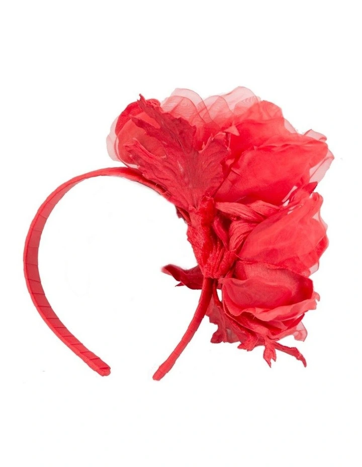 Red flower fascinator by Fillies Collection F653 F653R image 3