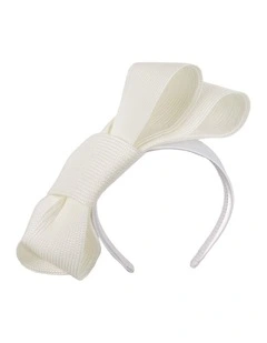 White Sculptural Bow Headband by Max Alexander MA1027WHT