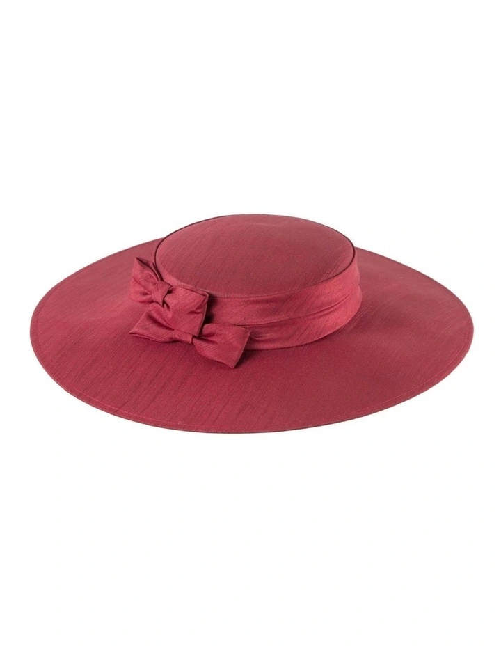 Wine-colored boater hat by Max Alexander MA1016WN image 1