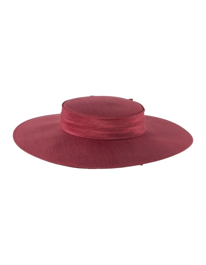 Wine-colored boater hat by Max Alexander MA1016WN image 2