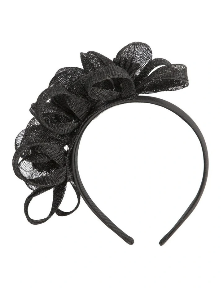 Black Floral Sinamay Headband by Max Alexander MA1029B image 3