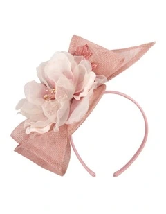 Dusty Pink Sinamay Fascinator with Silk Flower by Max Alexander MA1005DP