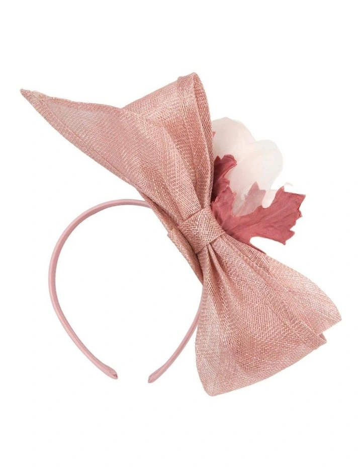 Dusty Pink Sinamay Fascinator with Silk Flower by Max Alexander MA1005DP image 3