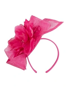 Fuchsia Sinamay Fascinator with Silk Flower by Max Alexander MA1005F