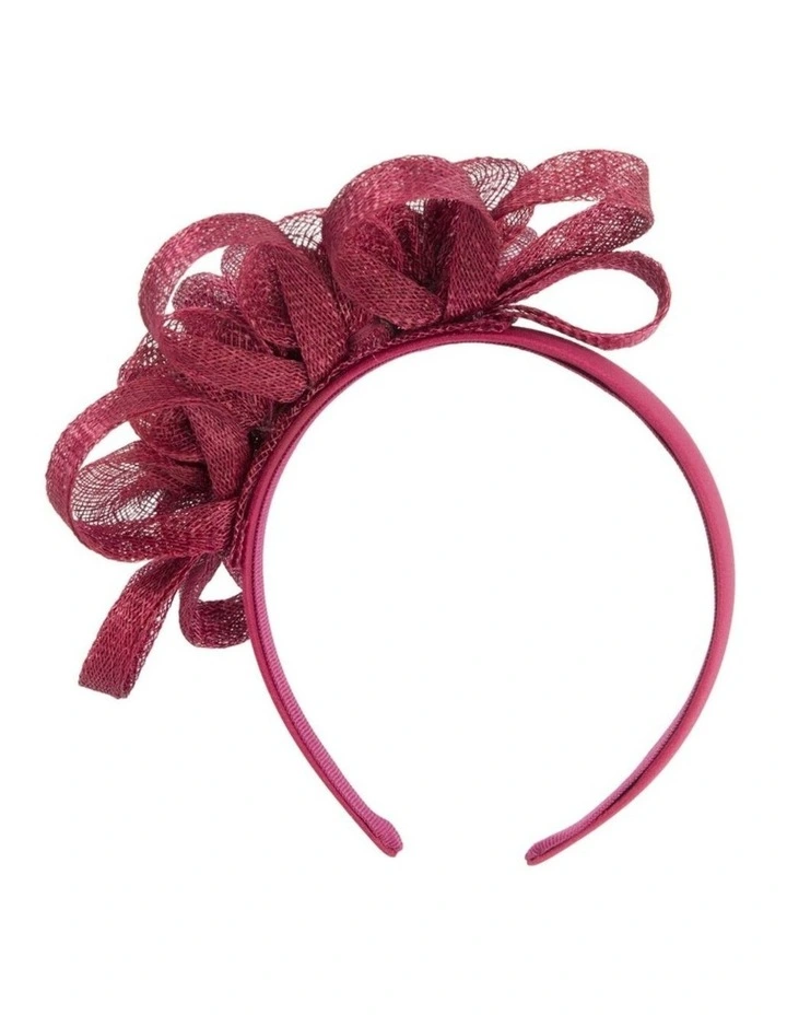 Wine Floral Sinamay Headband by Max Alexander MA1029WN image 3