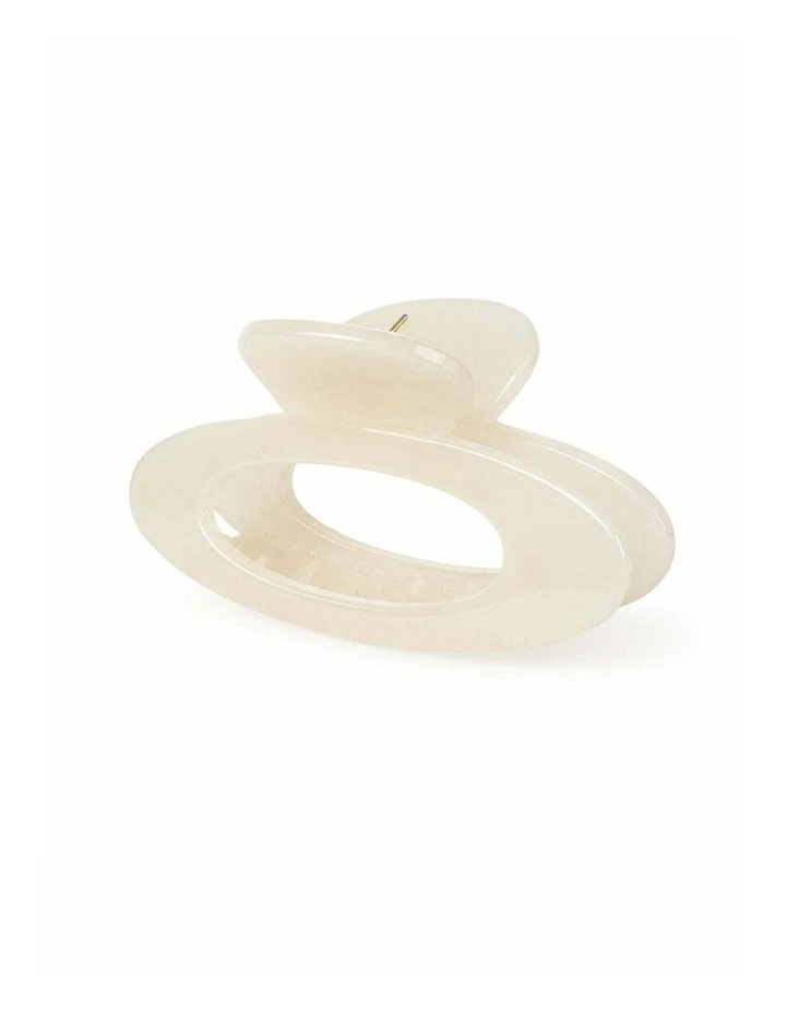 Rue Oval Hair Claw Clip - Cream image 2