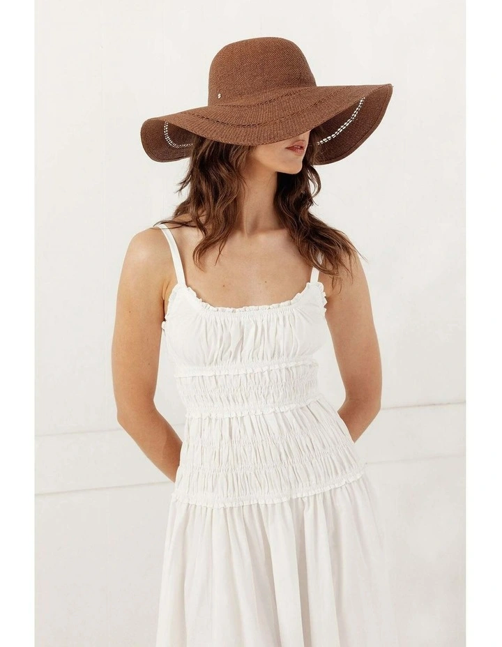 Blaise Woven Straw Sun Hat in Brown image 1