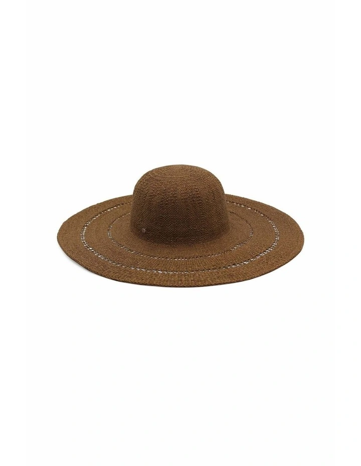 Blaise Woven Straw Sun Hat in Brown image 2