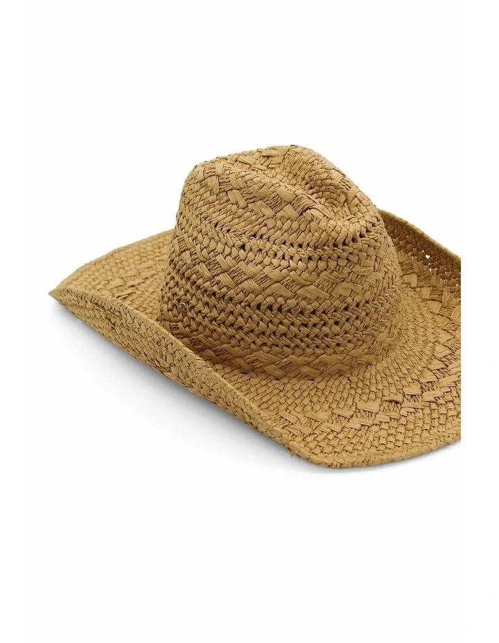 Kira Woven Straw Cowboy Hat in Tan Brown image 6