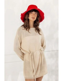 Cameron Cotton Bucket Hat in Red