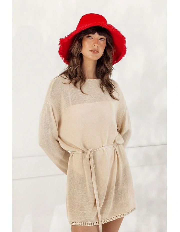 Cameron Cotton Bucket Hat in Red image 1